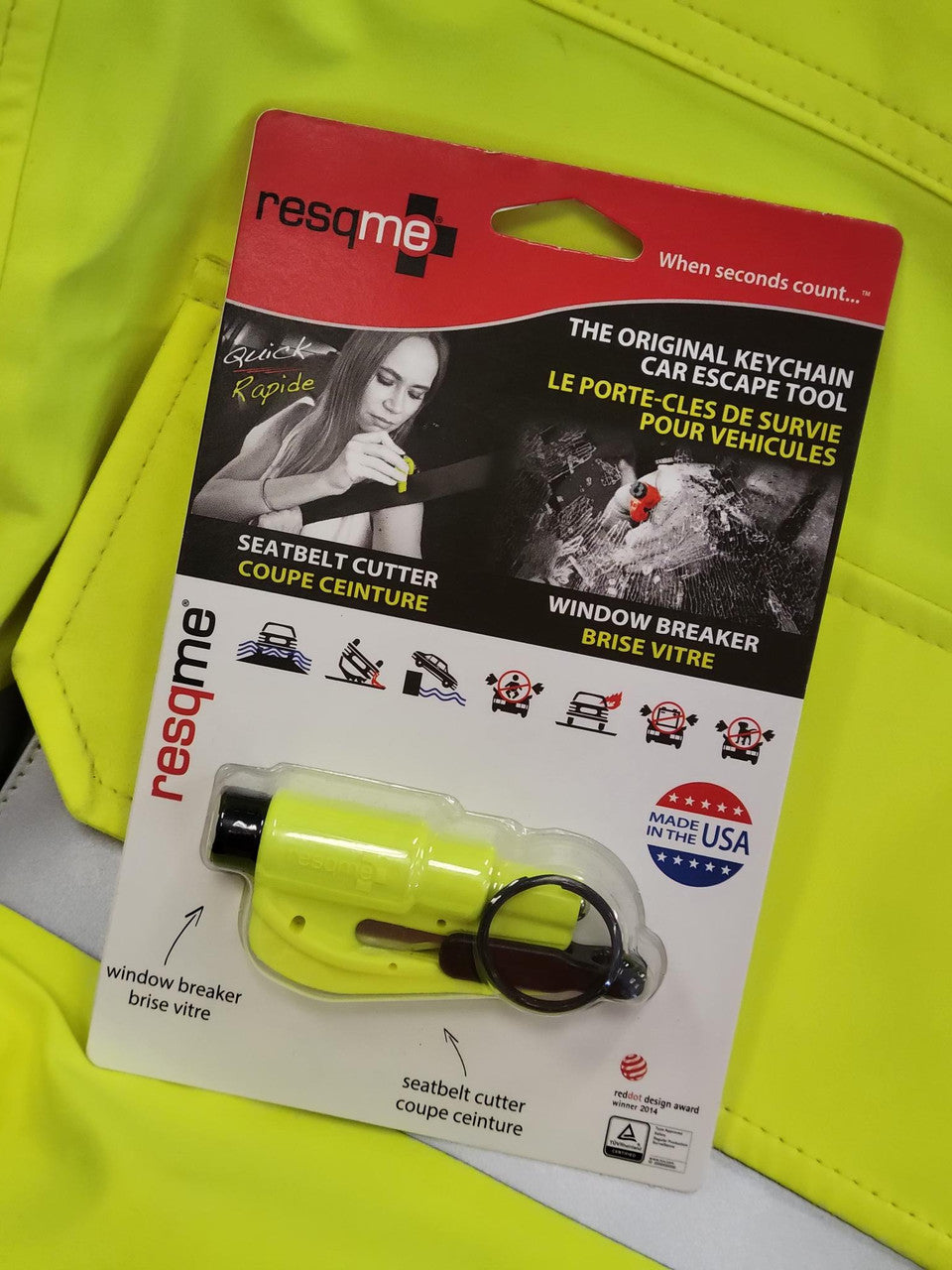 ResQme Genuine Rescue Quick Car Escape Tool Seatbelt Cutter Glass Breaker